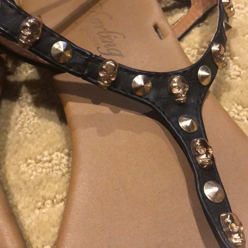 darling black skull studded sandals